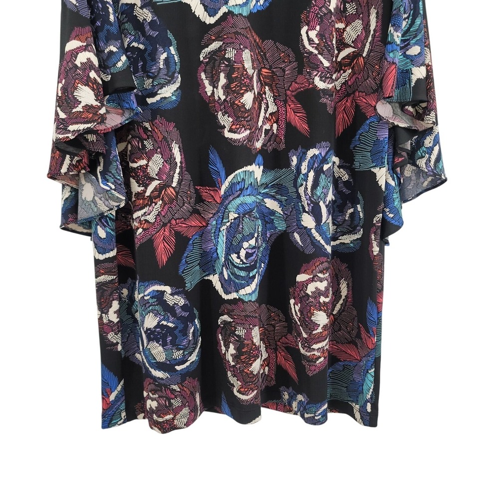 MSK‎ Women's M Retro Vintage 70s Disco Dress Flare Cuff Sleeve Hippie Boho Y2K - Picture 3 of 11